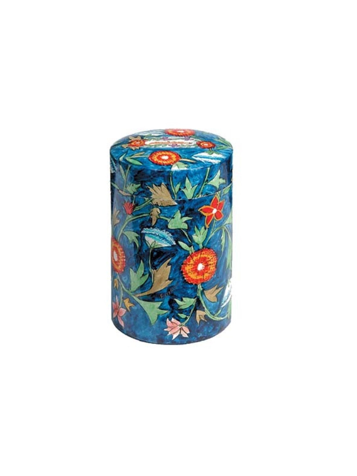 Round Floral Tzedakah Box by Emanuel | Tzedakah boxes