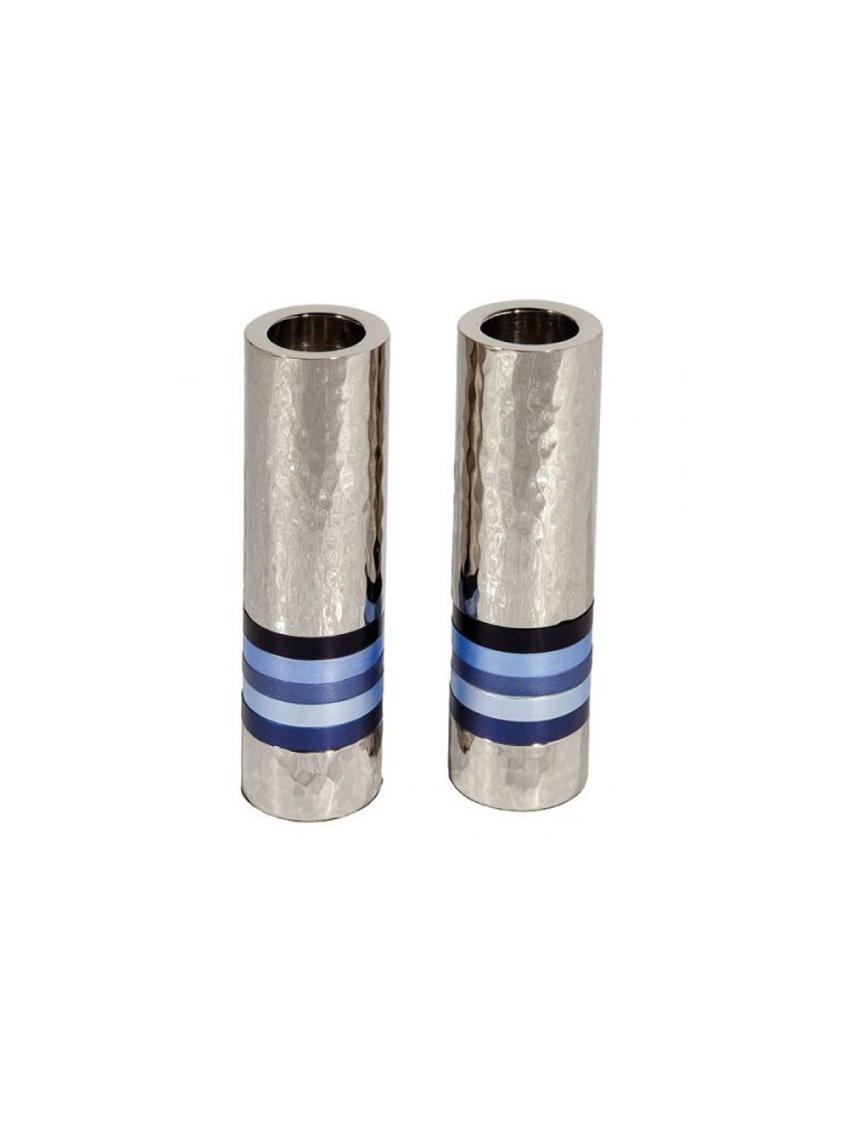 Yair Emanuel Hammered Nickel Cylinder Candlesticks B... | Candlesticks