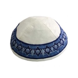 Yair Emanuel Embroidered Kippah Stars of... | Kippot & Hats by Emanuel