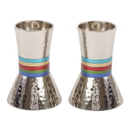 Yair Emanuel Hammered Nickel Cone Candlesticks Small... | Candlesticks