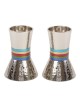 Yair Emanuel Hammered Nickel Cone Candlesticks Small... | Candlesticks
