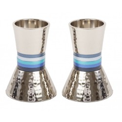 Yair Emanuel Hammered Nickel Cone Candlesticks Small... | Candlesticks