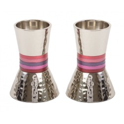 Yair Emanuel Hammered Nickel Cone Candlesticks Small... | Candlesticks