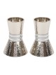 Yair Emanuel Hammered Nickel Cone Candlesticks Small... | Candlesticks