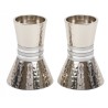 Yair Emanuel Hammered Nickel Cone Candlesticks Small... | Candlesticks