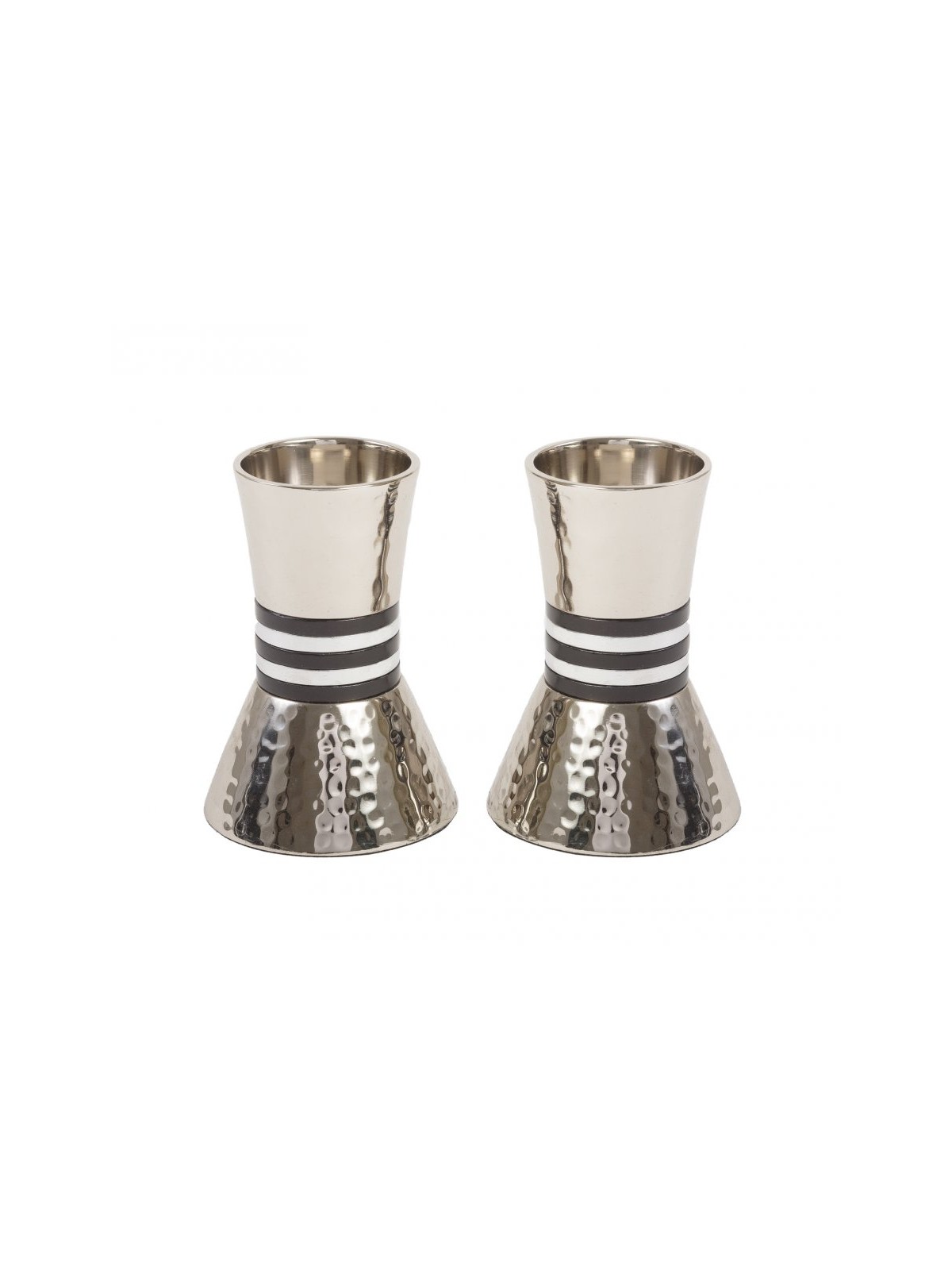 Yair Emanuel Hammered Nickel Cone Candlesticks Small... | Candlesticks