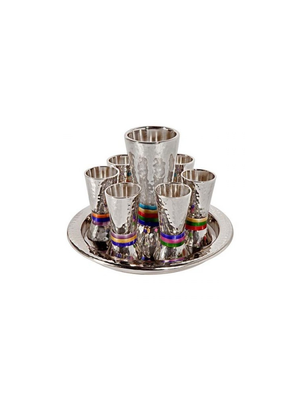 Yair Emanuel Hammered Nickel Kiddush Gobl... | Kiddush Cups by Emanuel