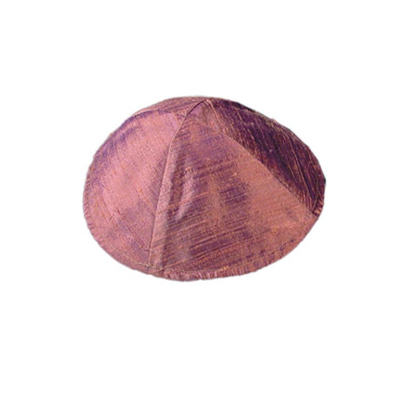 Yair Emanuel Basic Raw Silk Kippah Burgundy | Kippot & Hats by Emanuel