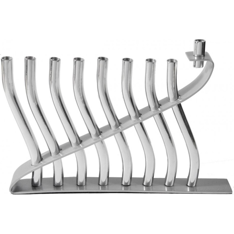 Yair Emanuel Anodized Aluminum Hanukkah Menorah ... | Hanukkah Menorah