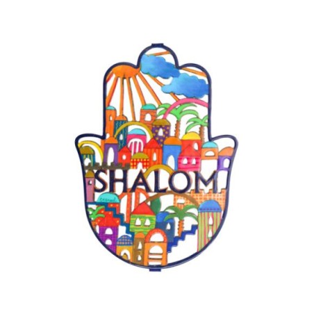 Yair Emanuel Hand Painted Large Hamsa Wall Deco... | Hamsas by Emanuel