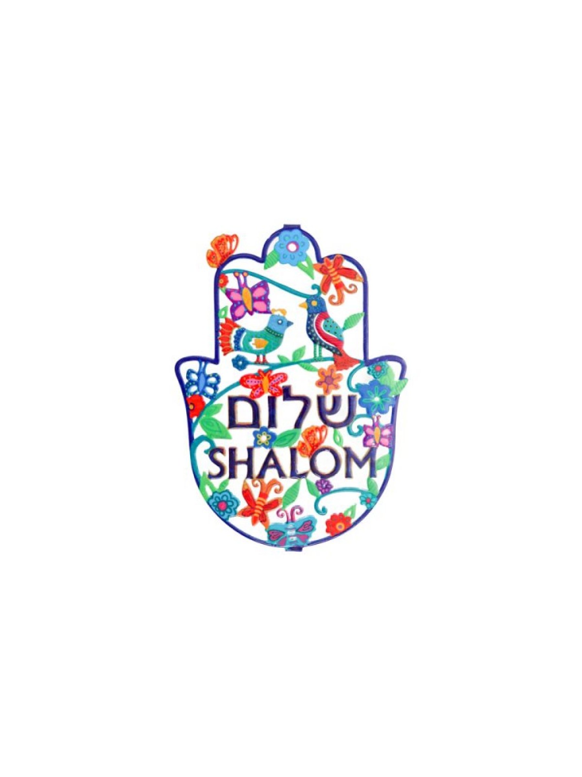 Yair Emanuel Hand Painted Large Wall Hamsa Spri... | Hamsas by Emanuel