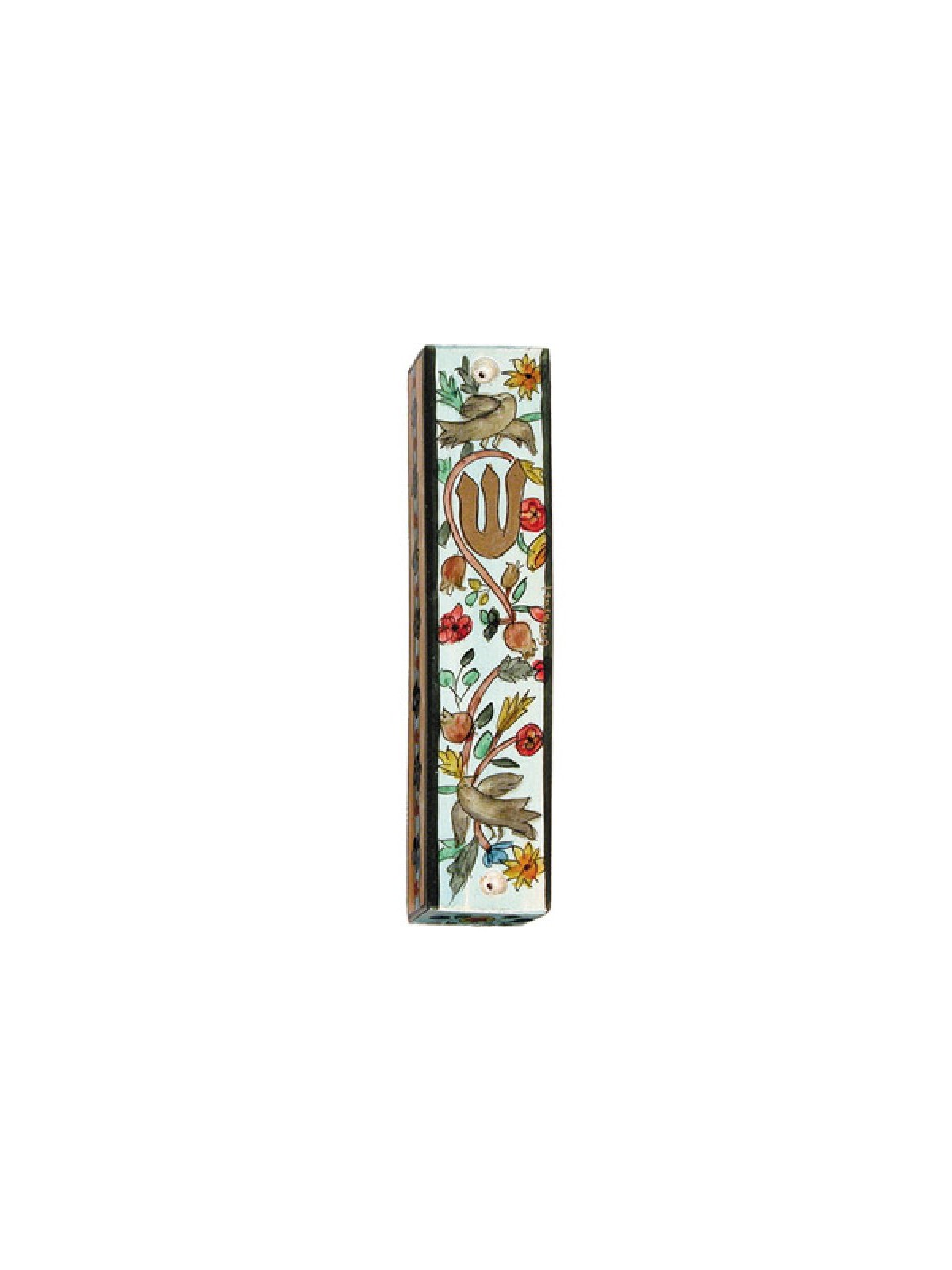 Yair Emanuel Large Hand Painted Wood Mezuzah ... | Mezuzahs by Emanuel