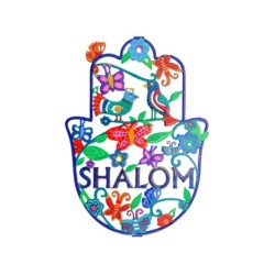 Yair Emanuel Hand Painted Large Wall Hamsa Spri... | Hamsas by Emanuel