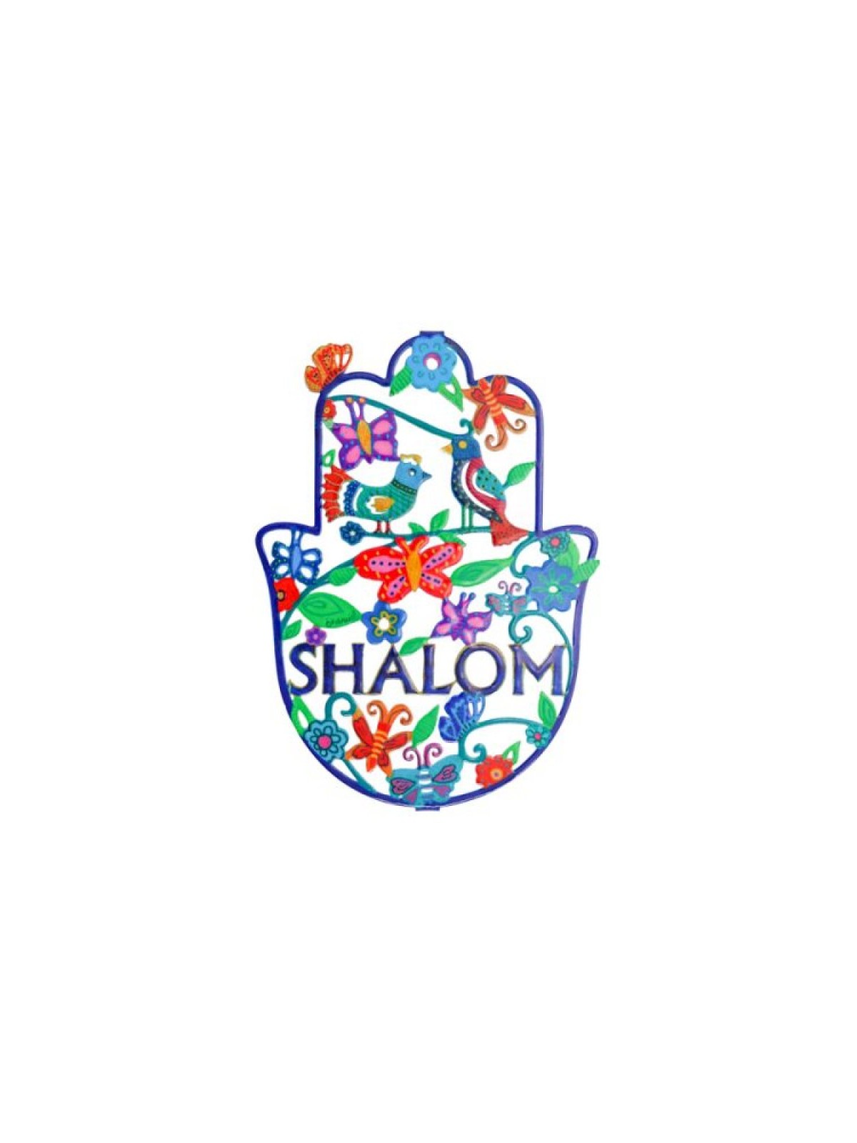 Yair Emanuel Hand Painted Large Wall Hamsa Spri... | Hamsas by Emanuel