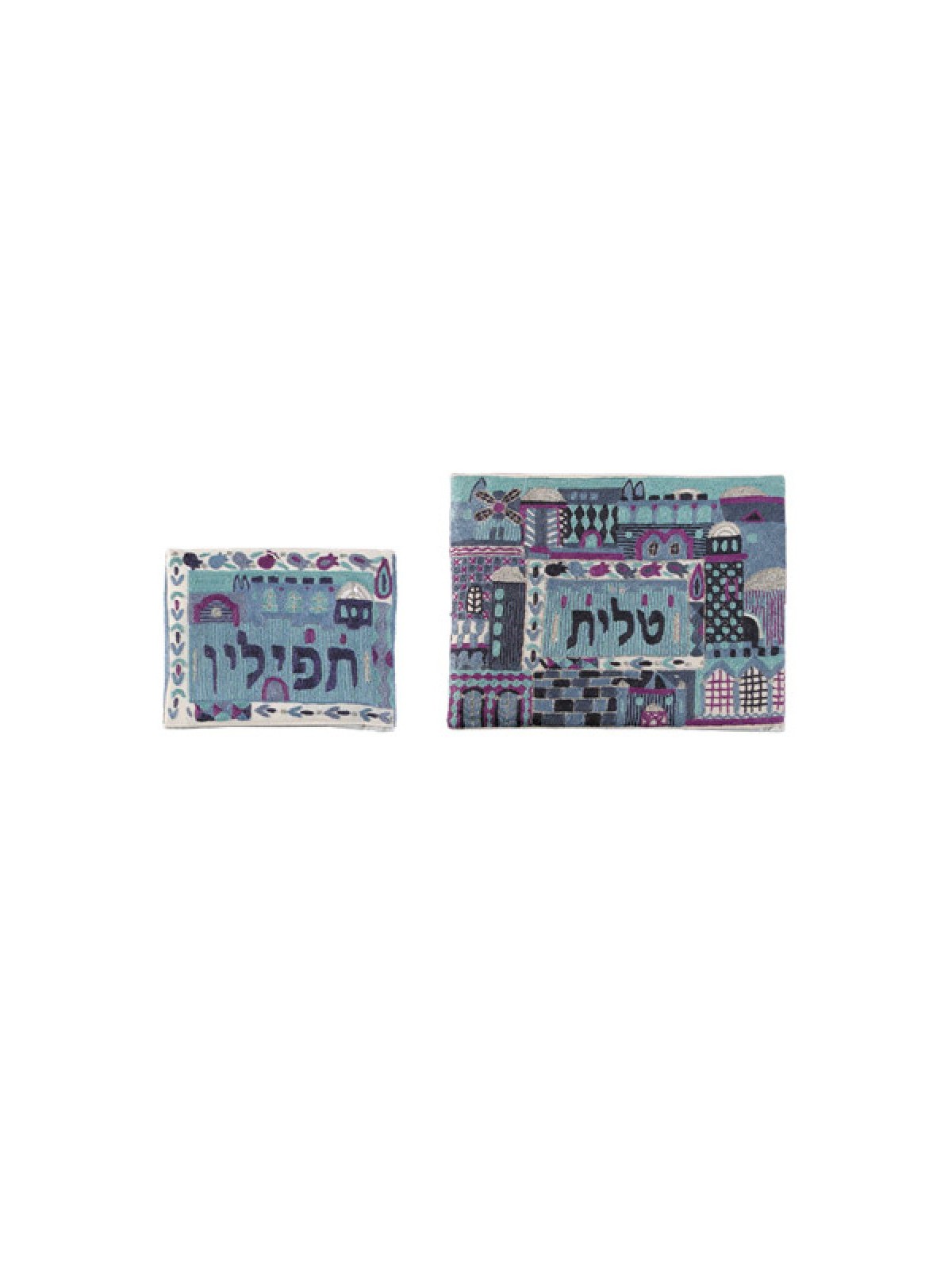 Yair Emanuel Raw Cotton Blue Tallit Tefilli... | Talit & Tefillin Bags
