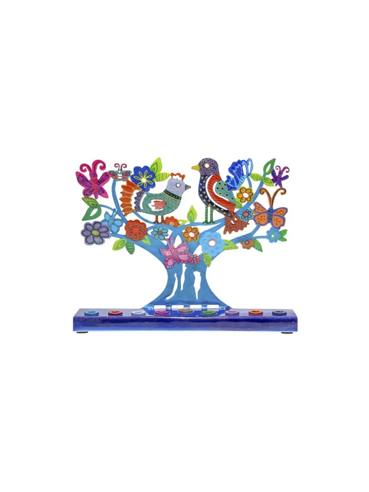 Yair Emanuel Hand Painted Chanukah Menorah Color... | Hanukkah Menorah