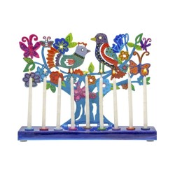 Yair Emanuel Hand Painted Chanukah Menorah Color... | Hanukkah Menorah