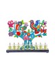 Yair Emanuel Hand Painted Chanukah Menorah Color... | Hanukkah Menorah