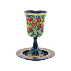 Yair Emanuel Hand Painted Stem Kiddush Cu... | Kiddush Cups by Emanuel