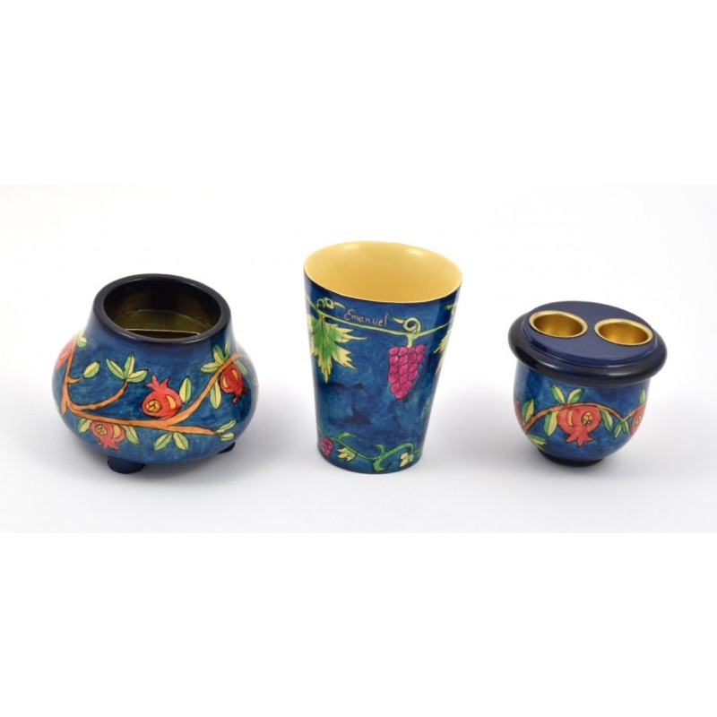 Yair Emanuel Compact Shabbat Candlesticks and Havda... | Havdalah Sets