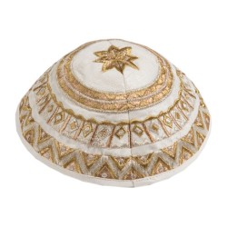 Yair Emanuel Kippah Embroidered Geometri... | Kippot & Hats by Emanuel