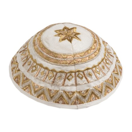 Yair Emanuel Kippah Embroidered Geometri... | Kippot & Hats by Emanuel