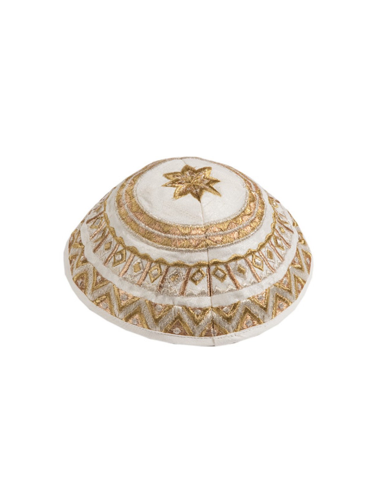 Yair Emanuel Kippah Embroidered Geometri... | Kippot & Hats by Emanuel
