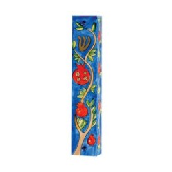 Yair Emanuel Large Hand Painted Wood Mezuzah ... | Mezuzahs by Emanuel