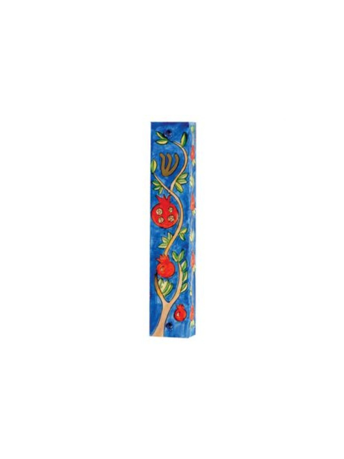 Yair Emanuel Large Hand Painted Wood Mezuzah ... | Mezuzahs by Emanuel