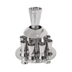 Yair Emanuel Hammered Nickel Kiddush Foun... | Kiddush Cups by Emanuel