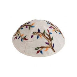 Yair Emanuel Embroidered Kippah Tree of ... | Kippot & Hats by Emanuel