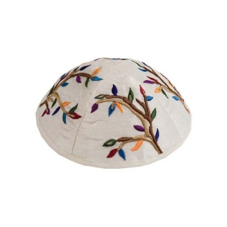 Yair Emanuel Embroidered Kippah Tree of ... | Kippot & Hats by Emanuel