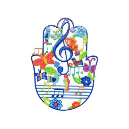 Yair Emanuel Hand Painted Colorful Hamsa Wall P... | Hamsas by Emanuel