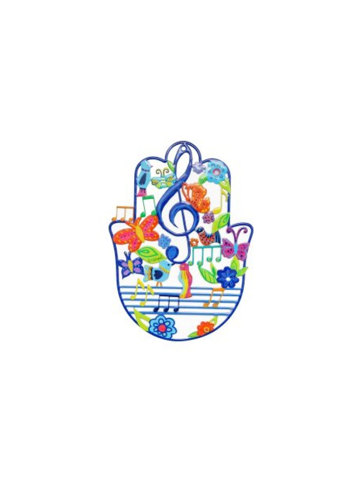 Yair Emanuel Hand Painted Colorful Hamsa Wall P... | Hamsas by Emanuel