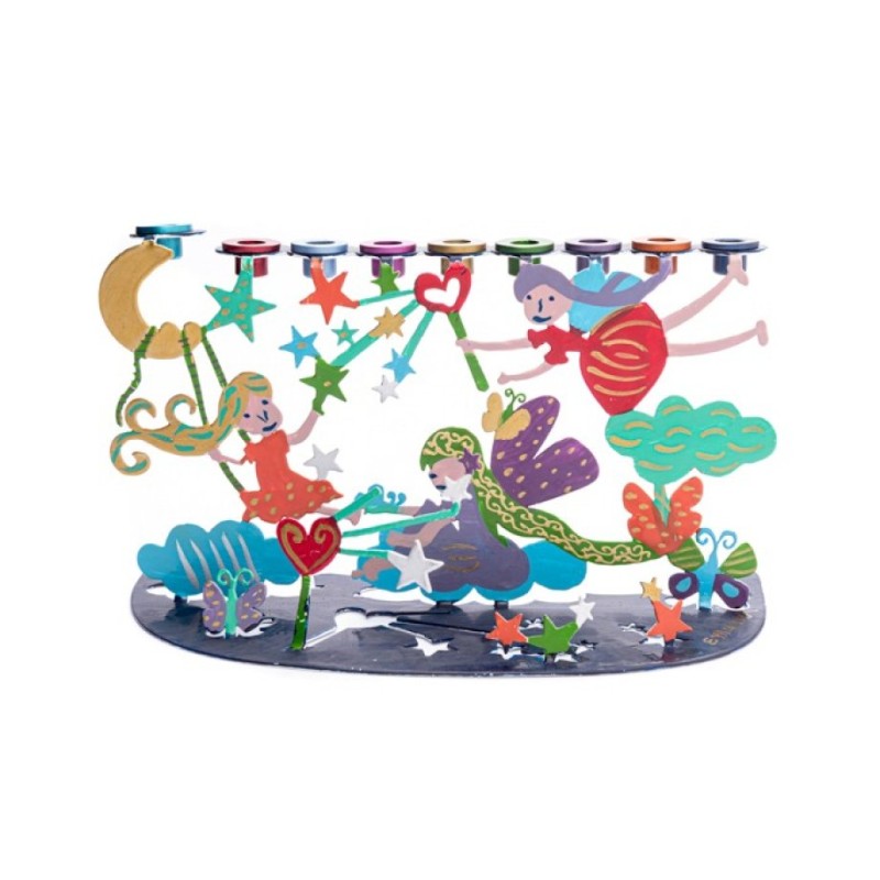 Yair Emanuel Hand Painted Chanukah Menorah Youth... | Hanukkah Menorah