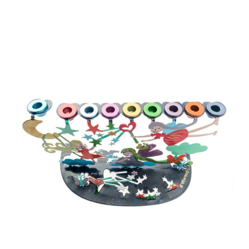 Yair Emanuel Hand Painted Chanukah Menorah Youth... | Hanukkah Menorah