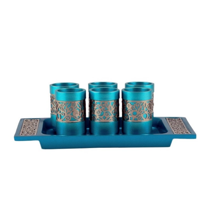 Yair Emanuel Six Pomegranate Decorated Ki... | Kiddush Cups by Emanuel