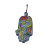 Yair Emanuel Small Hand Painted Wood Wall Hamsa... | Hamsas by Emanuel