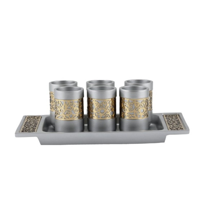 Yair Emanuel Six Pomegranate Decorated Ki... | Kiddush Cups by Emanuel