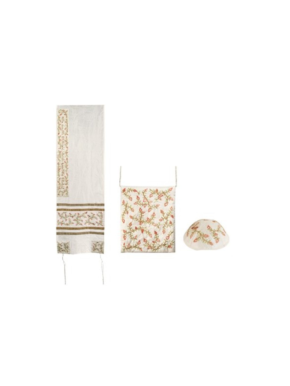 Yair Emanuel Embroidered White PolySilk T... | Jewish Gift from Israel