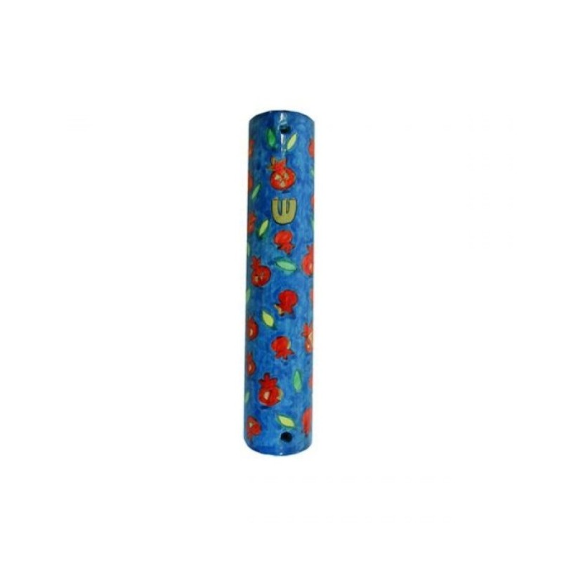 Yair Emanuel Small Hand Painted Wood Mezuzah ... | Mezuzahs by Emanuel