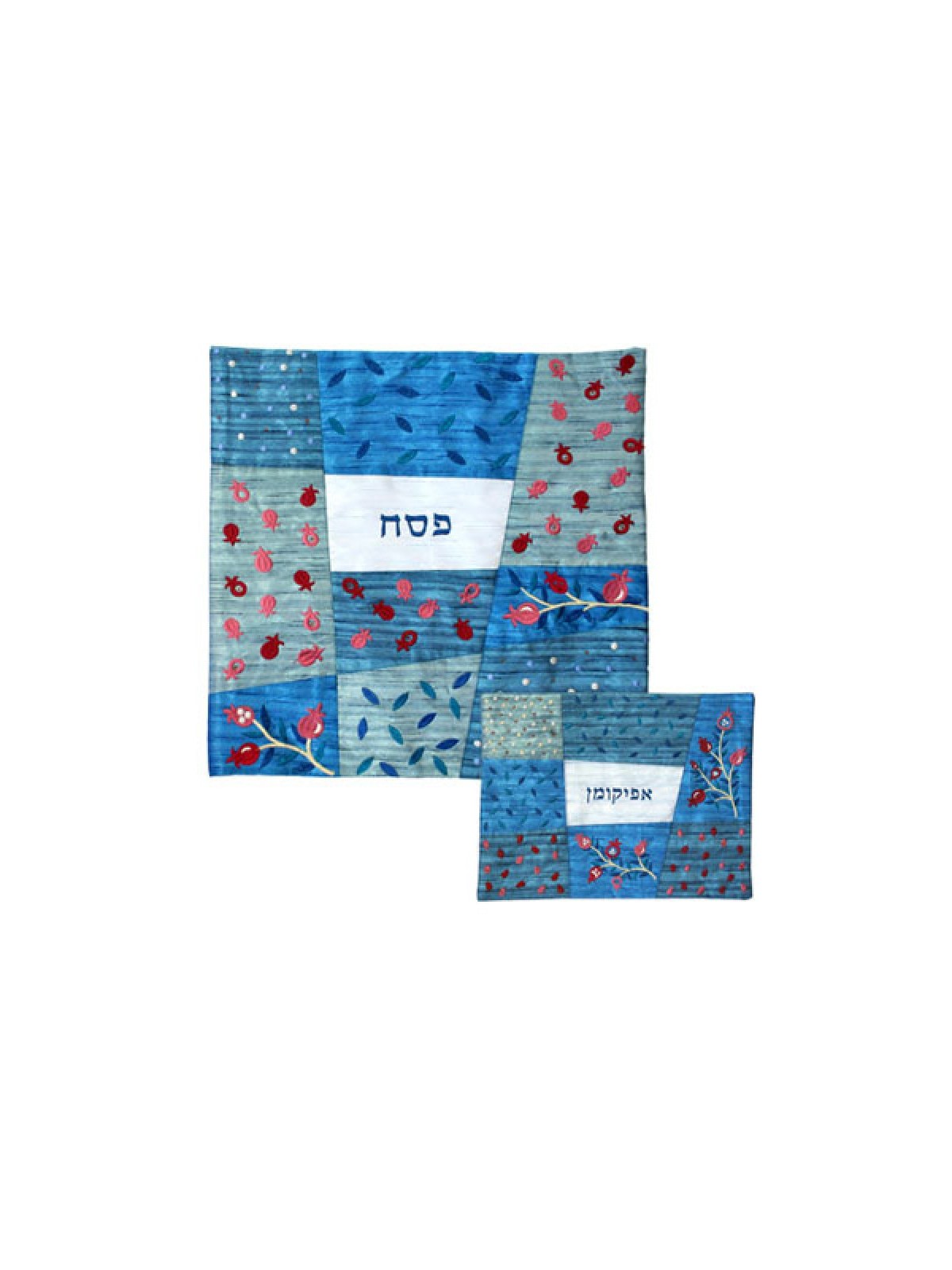 Patchwork de soie brodé Yair Emanuel... | Couvertures Matsa et Afikoman