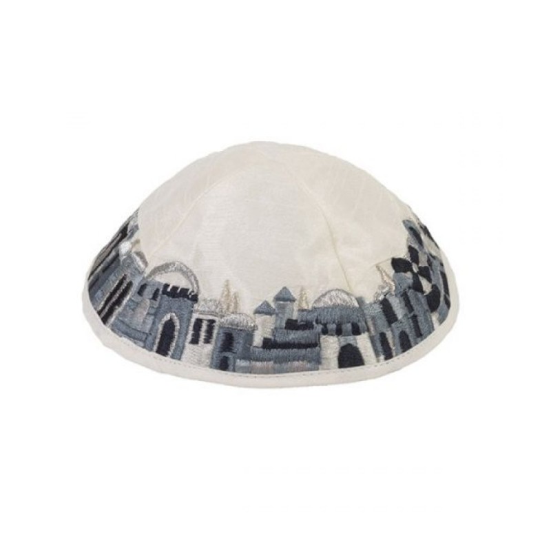 Yair Emanuel Kippah Embroidered Black an... | Kippot & Hats by Emanuel