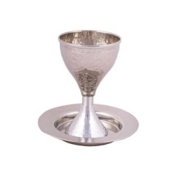 Yair Emanuel Contemporary Hammered Metal ... | Kiddush Cups by Emanuel