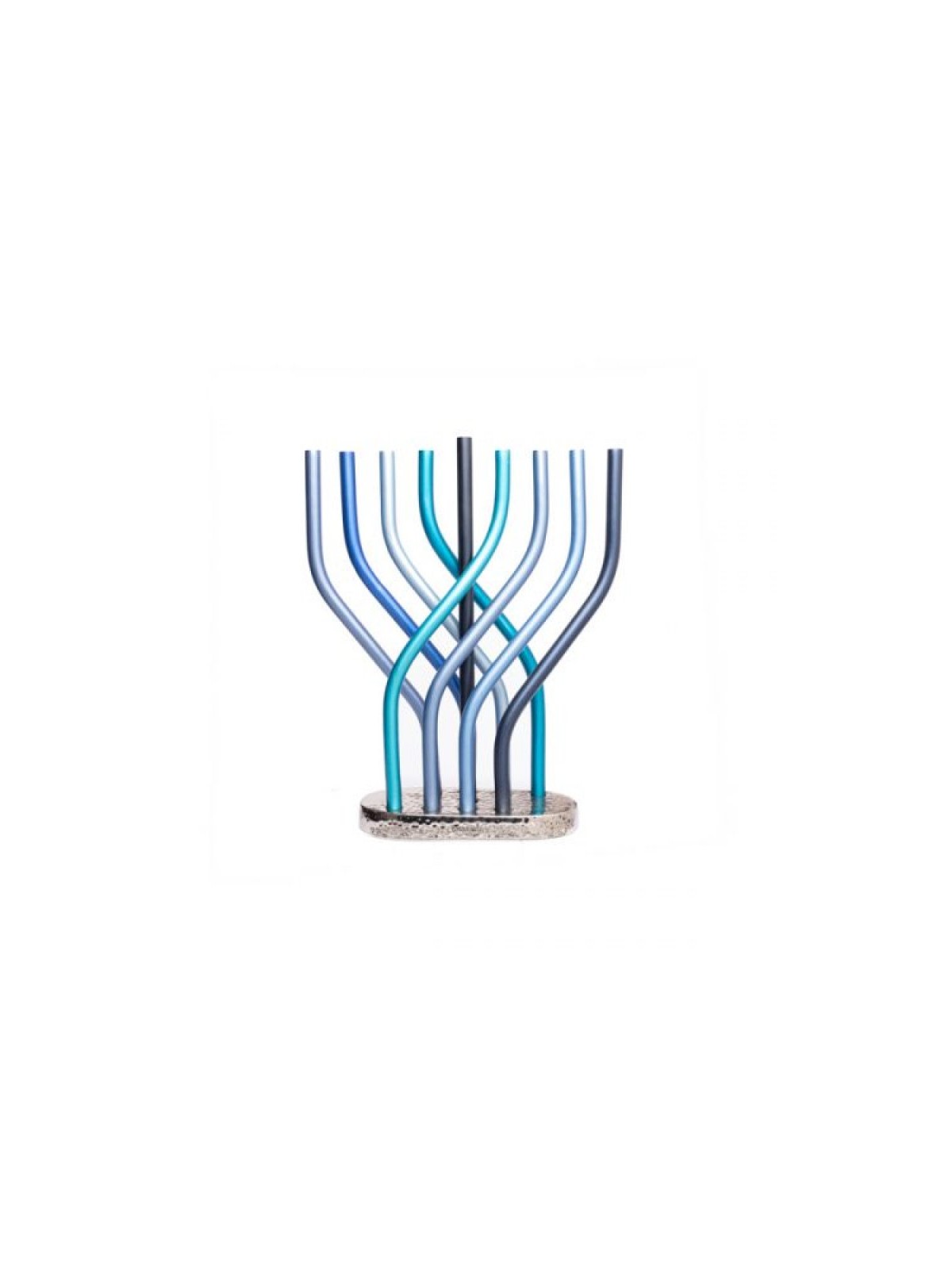 Yair Emanuel Aluminum Hanukkah Menorah with Tube... | Hanukkah Menorah