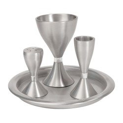 Yair Emanuel Contemporary Anodized Aluminum 4 Piece... | Havdalah Sets