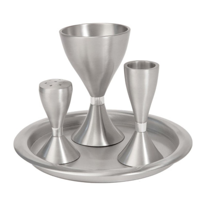 Yair Emanuel Contemporary Anodized Aluminum 4 Piece... | Havdalah Sets