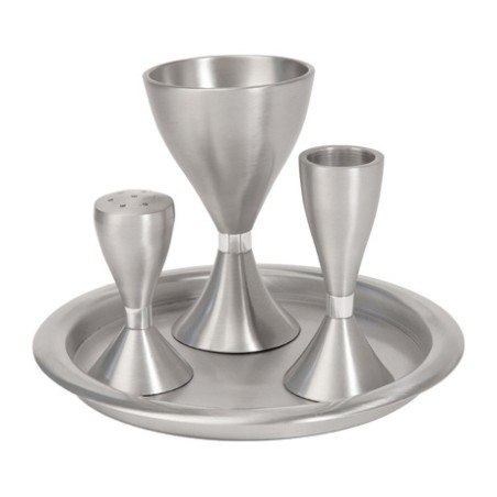 Yair Emanuel Contemporary Anodized Aluminum 4 Piece... | Havdalah Sets