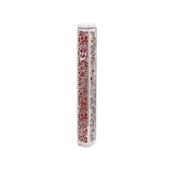 Yair Emanuel Mezuzah Case Cutout Pomegranates... | Mezuzahs by Emanuel
