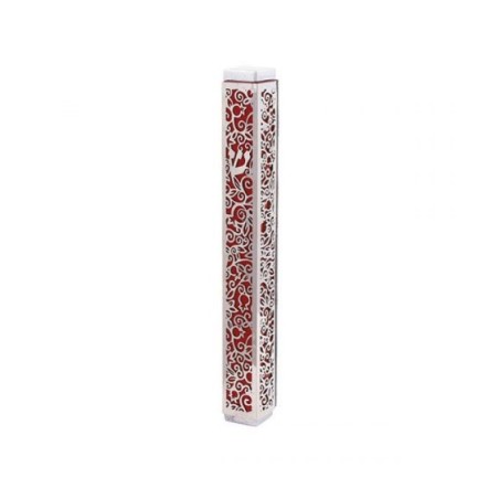 Yair Emanuel Mezuzah Case Cutout Pomegranates... | Mezuzahs by Emanuel